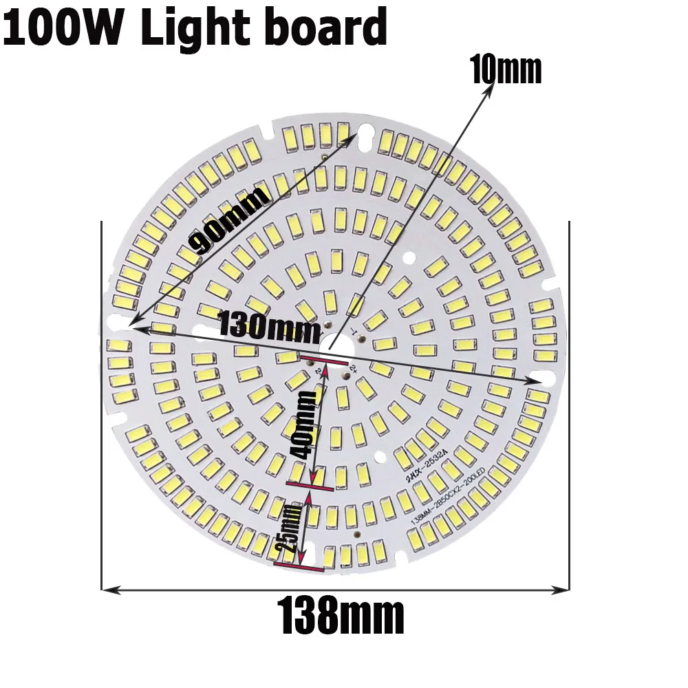 5P 100 Вт Светодиодный светильник PCB 5730 алюминиевый для майнинга DIY точечный