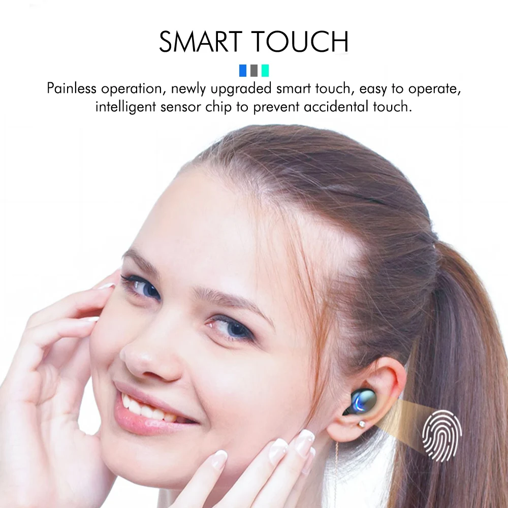MLHJ TWS Bluetooth 5 0 Earphones 2200mAh Charging Box Wireless Headphones 9D Stereo Waterproof Earbuds Headsets With Microphone