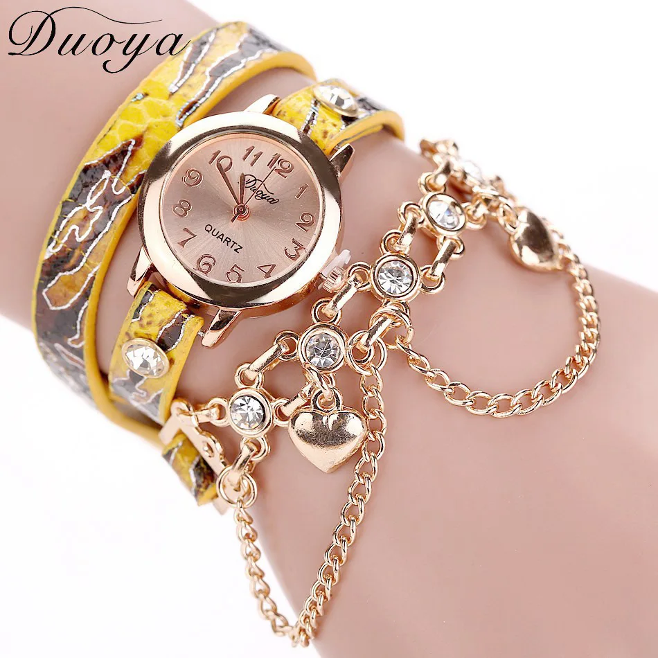 

Duoya WOMEN'S Bracelet Watch Snakeskin Two Heart Watch Yiwu Ladies' Watch