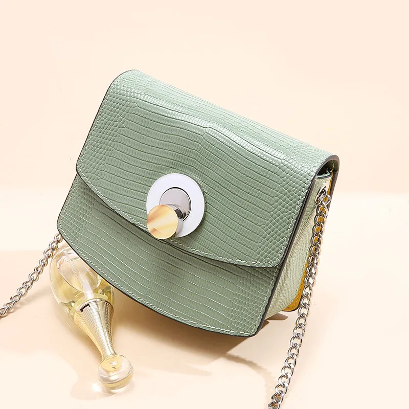

Leisure leather single-shoulder handbag texture wide shoulder band air lady small package