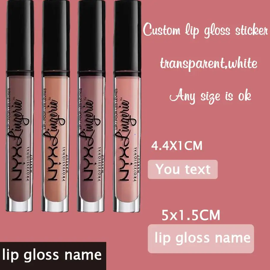 

100PC personalized eyebrow eyelash bottle sticker custom cosmetic tube sticker transparent lip gloss label custom name sticker