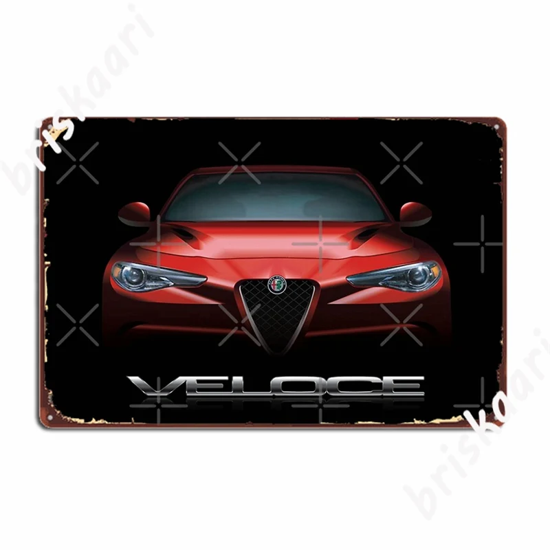 Alfa Romeo Giulia Veloce Metal Signs Bar Cave Wall Decor pub Custom Tin sign Posters | Дом и сад