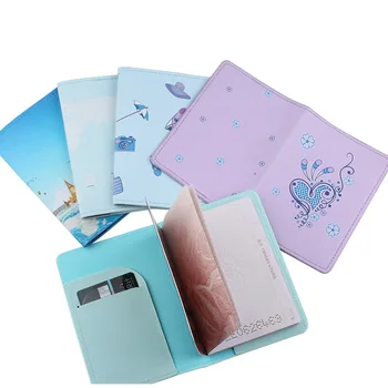 

Digital Printing Creative Multi-color PU Passport Cover Passport Passport Holder Boarding Document Bag Wallet Card Holder