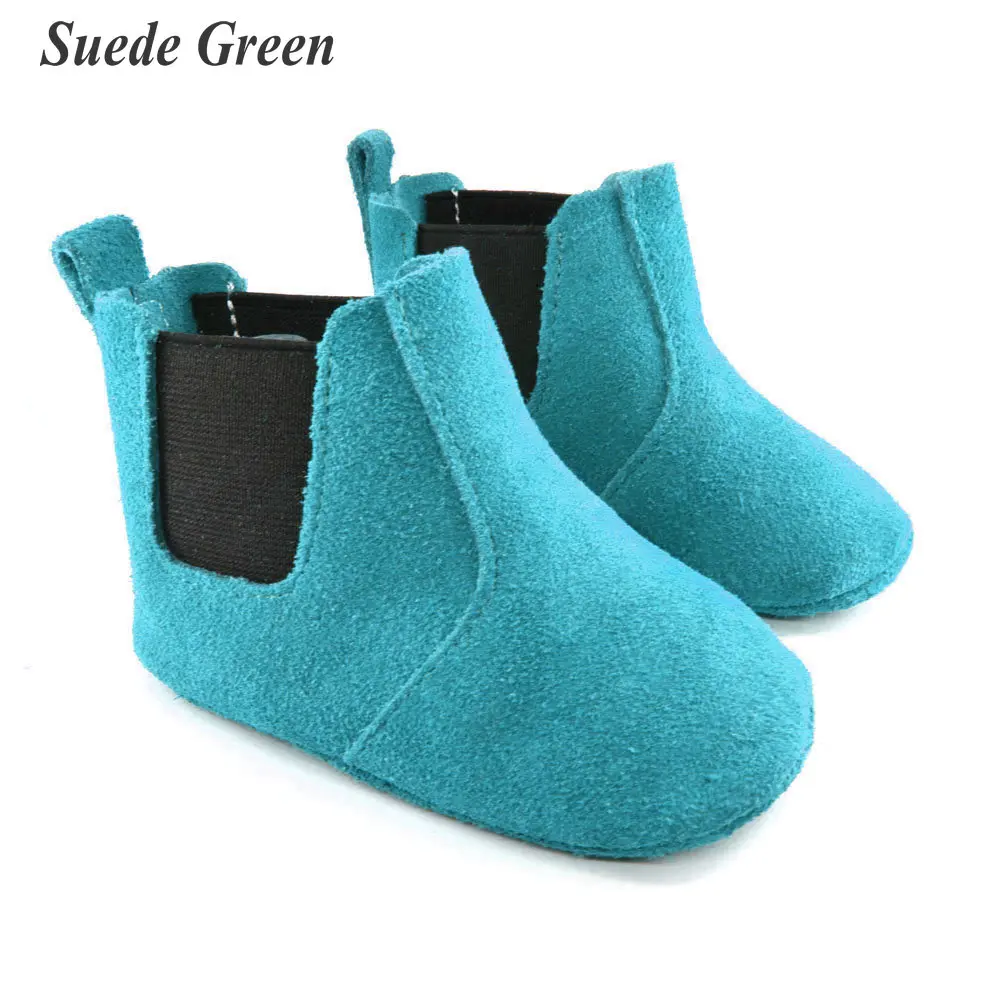 Suede green Камуфляжные сапоги; однотонные детские ботинки; сезон осень-зима; теплые детские ботинки обувь; детские мокасины; первые шаги - Цвет: Suede green