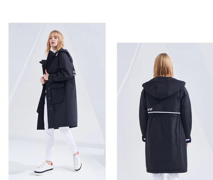 BOSIDENG New Down Jackets Women's mid-long winter fashion wind breaker waterproof warm B80142574DS