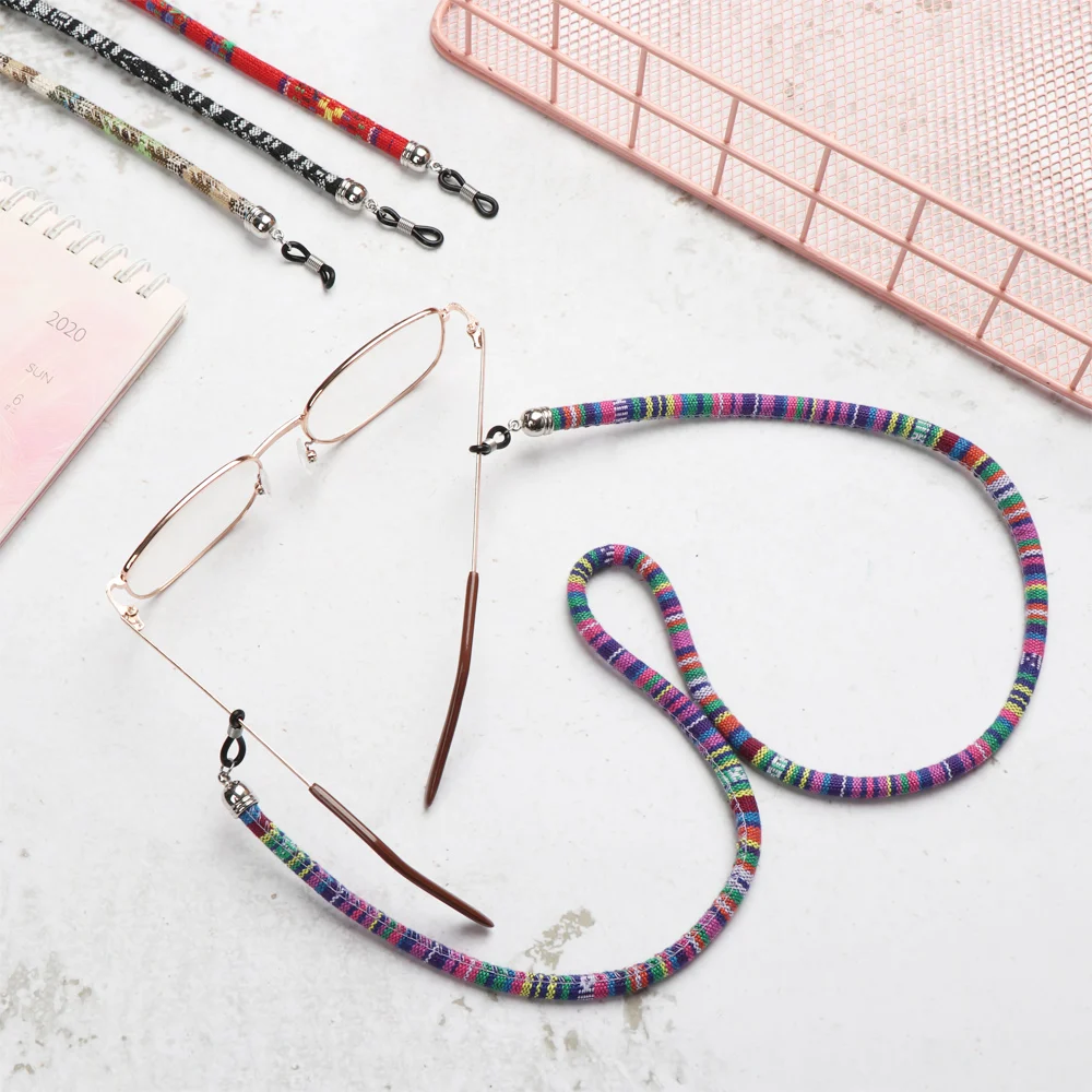 Vibrant Acrylic Beaded Eyewear Chain with Vintage Neck Strap
