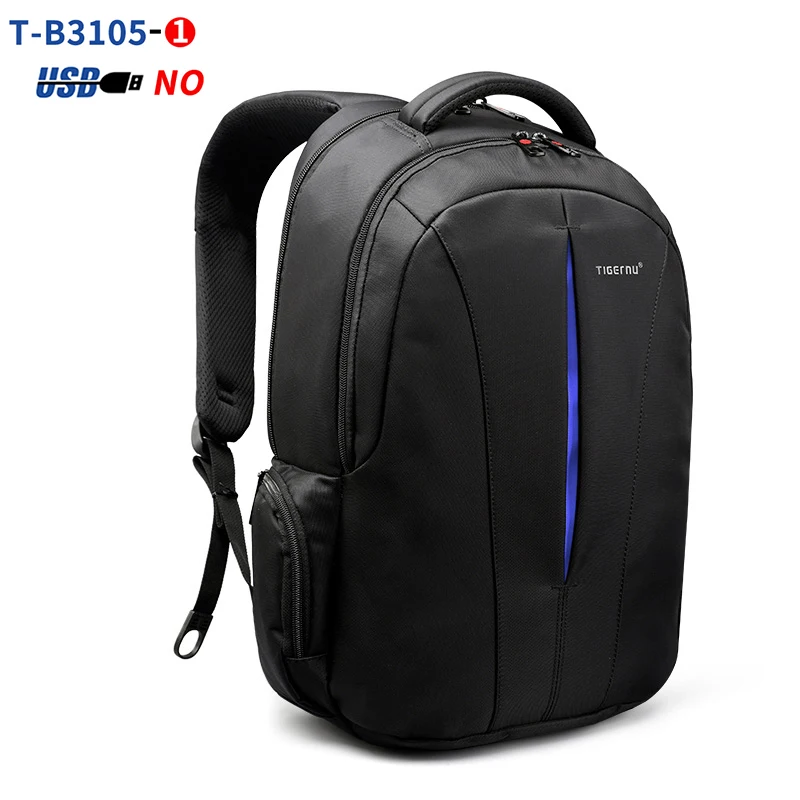 Tigernu брызгозащитный 15.6 дюймовый ноутбук рюкзак без ключа TSA Анти Вор Мужчины рюкзак путешествия подростковый рюкзак сумка мужской рюкзак - Цвет: Black and Blue
