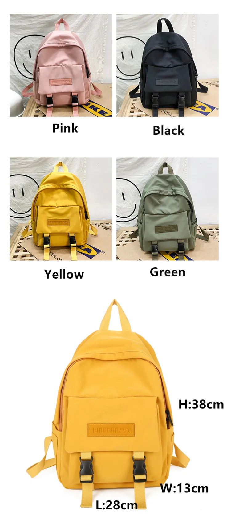 SHYAA Backpack Women Backpack Fashion Women Shoulder Bag Solid Color School Bag for Teenage Girl Children Backpacks Travel Bag