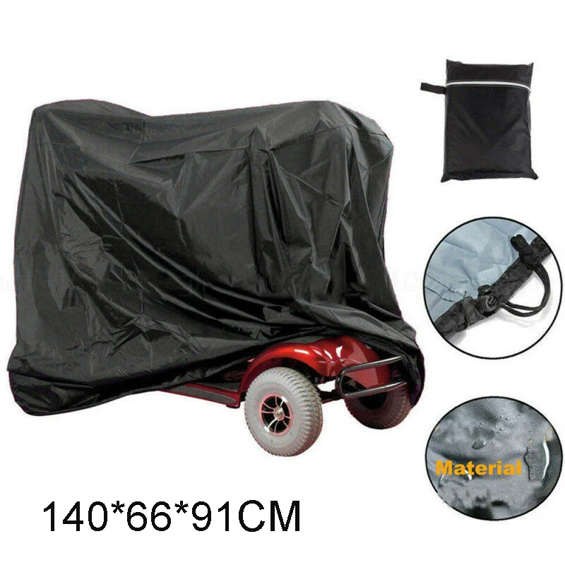 Чехол для автомобиля, черный чехол для хранения скутера, водонепроницаемый дождевик, чехол для инвалидной коляски, универсальный, для