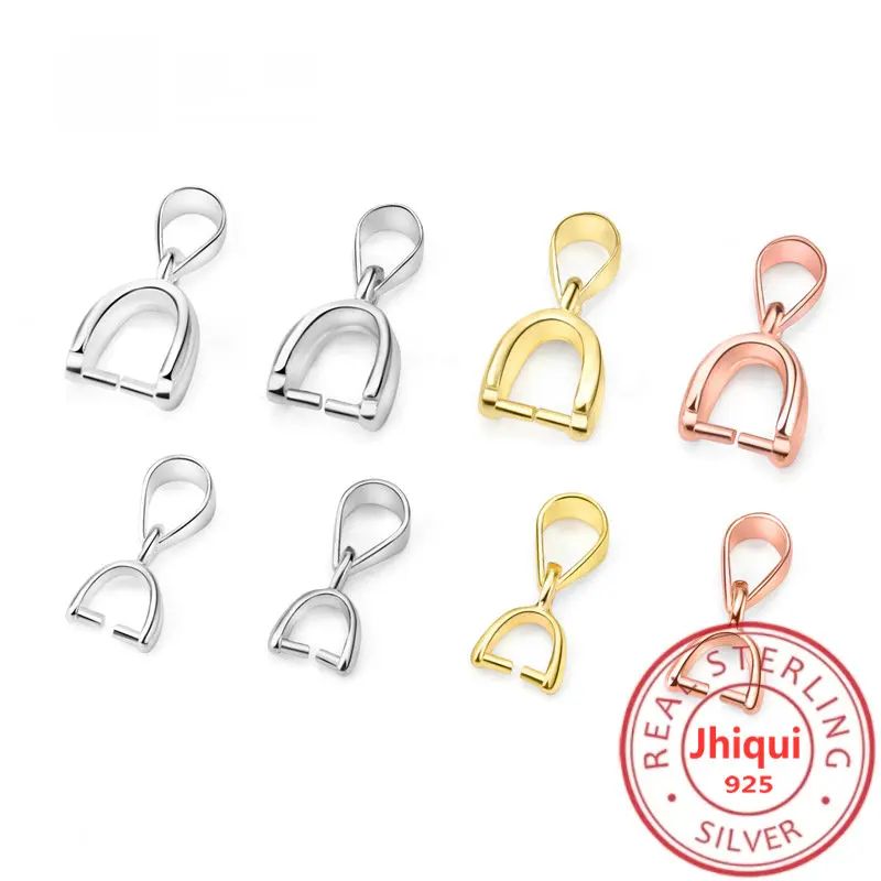 925 Sterling Silver Gemstone Jade Tray Base Pendant Clasps Hooks Fine Jewelry Accessories | Украшения и аксессуары