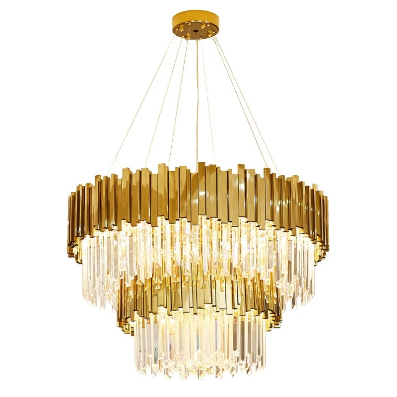 Dia 80 x H 55 cm LukLoy потолочный кулон с хрустальным эффектом подвесной светильник металлический подвесной светильник для гостиной лестницы лобби магазин ресторан - Цвет корпуса: Dia 80 x H 55 cm