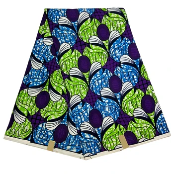 

2020 High Quality African Dutch Wax Print Fabric Embroidered Veritable Wax Fabric 6 yards