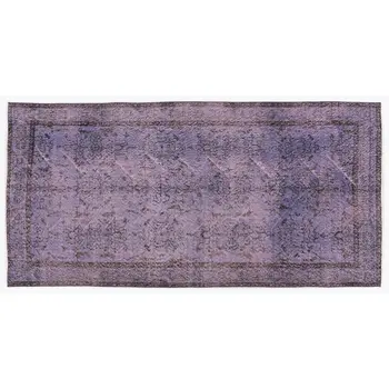 

Handmade Purple Vintage Overdyed Turkish Area Rug 108x226 Cm-3'7''X7'5''