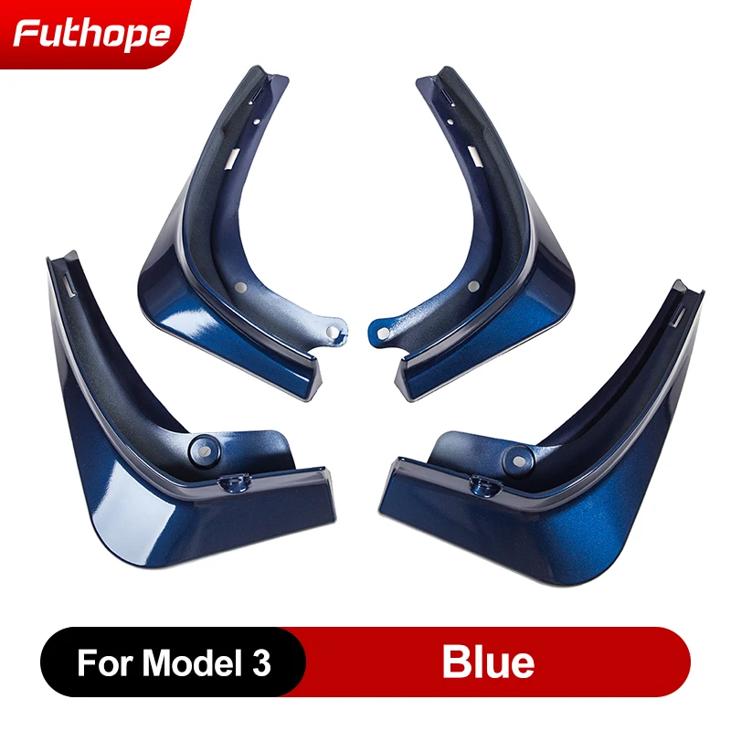 4Pcs/Set New Energy Car Mud Flaps For Tesla Model 3 Model Y 2021 Mudguards Splash Guards Fender Matte Black Carbon Fiber ABS jeep tj fender flares Exterior Parts