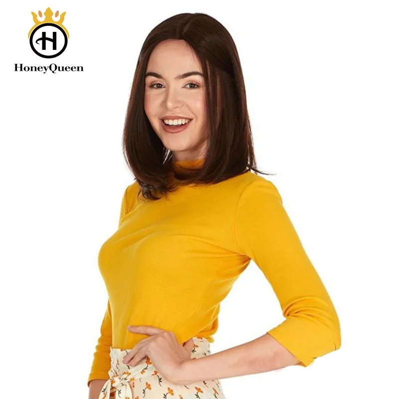 

Jewish Wig European Remy Hair Lace Front Human Hair Wigs Straight Silk Base 4# Color Kosher Wig Pre Colored Bob Style