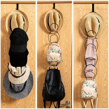 

Simple Creative Multi Layer Hanging Chain Coat Rack Door Without Nail Free Hook Closet Wrought Iron Bag Scarf Storage Rack