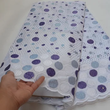 

7colors high quality African cotton lace Swiss voile lace fabric with fashion dots pattern embroidery for elegant dress CLP395