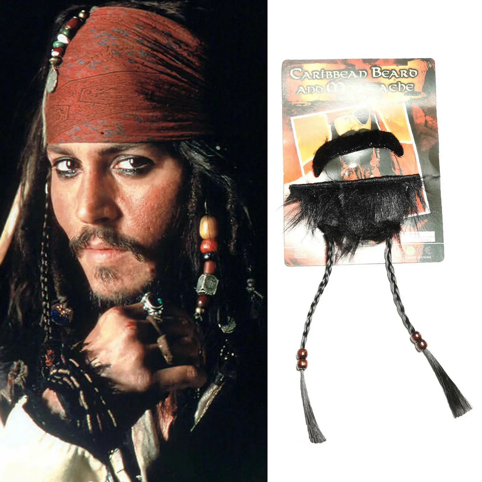 Pirate Des Caraibes Maquillage Pirate Femme Pirates des caraïbes Jack Sparrow Cosplay Pirate moustache barbiche  déguisement | AliExpress