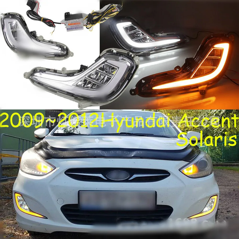 

Yellow Turn Signal Function 12V Car DRL LED Daytime Running Light Fog Lamp For Hyundai Accent Solaris 2010 - 2013