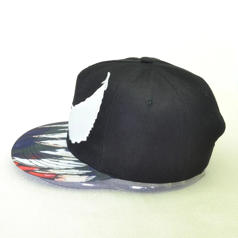 Venom Кепки Snapback Косплэй Бейсбол Кепки, головной убор в хип-хоп стиле, регулируемый Для мужчин Для женщин унисекс с принтом «Человек-паук» аниме-шляпа