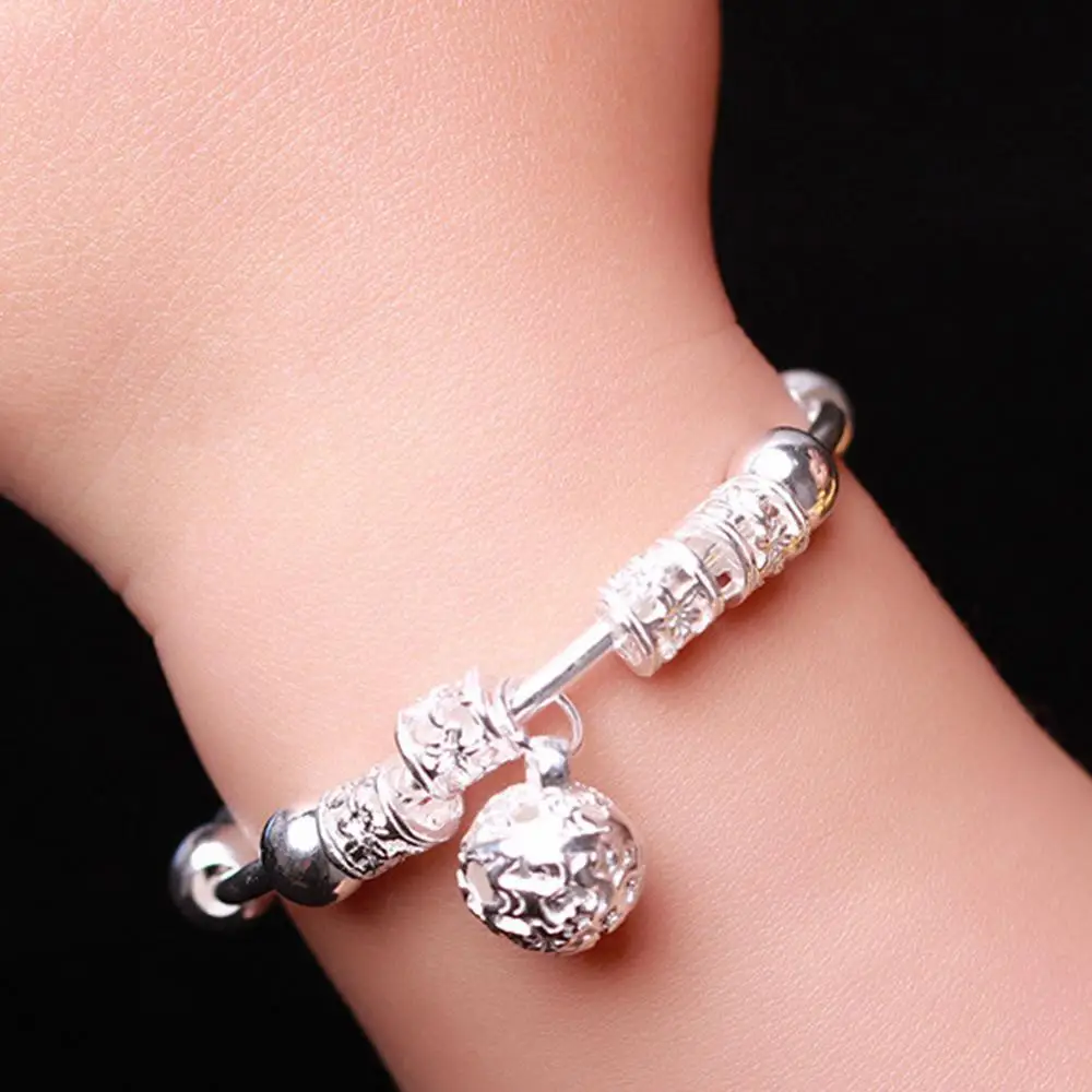 2Pcs Adjustable Infant Baby Embossing Bell Bangle Hand Bracelet Jewelry gift for praying for Cute Child Baby Bangles 2020 New 5