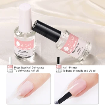 

UR SURGAR 15ML Nail-Primering Nail Prep Dehydrator Set UV Gel System Manicuring Tips Fast Dry Nail Art Tools Base Top Coat