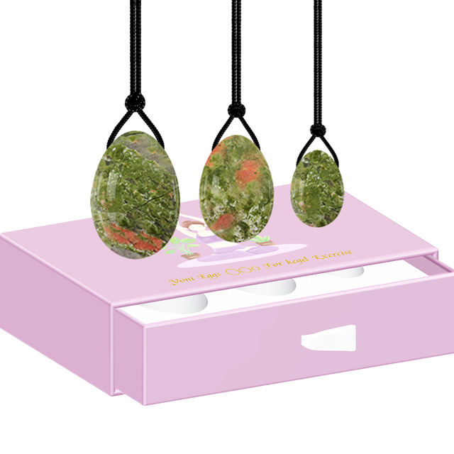 Stone Yoni Eggs Drilled Jade Egg Set with Box Women Kegel Exercise Vaginal Muscle Tightening  Feminine Hygiene Product