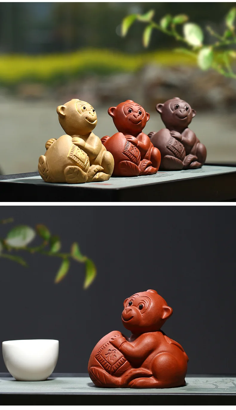 Clay Tea Ornaments Monkey Consignment Fully Entirely Handmade Reciprocated Wholesale Small Decoration Manufacturers a Generation