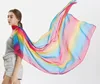 New Rainbow Color Silk Scarves Woman Autumn Winter Long Dots Printed Shawl Scarf Ladies Chiffon Beach Scarf Wraps Warm Gift 1