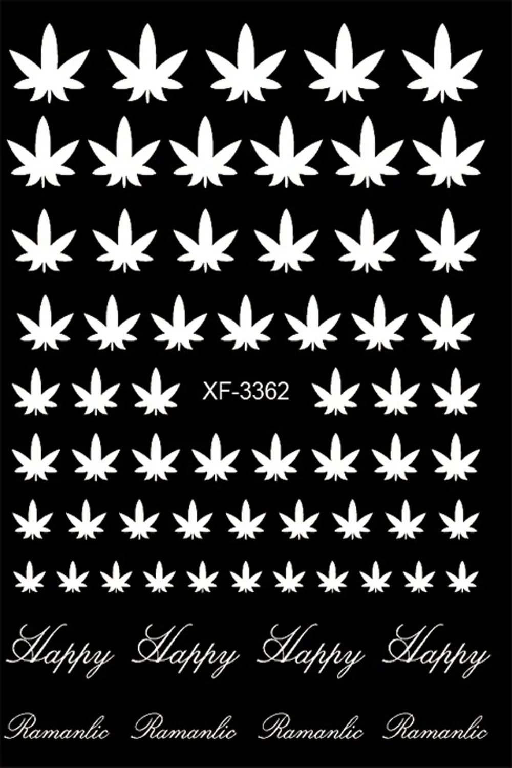 3D Colorful Maple Leaf Nail Art Sticker Neon Weed Pot Decal Modern Leaf Gold/Silver/Green/Black/White Adhesive Nail Slider 1pcs nail stickers,decorative stickers,nail decals