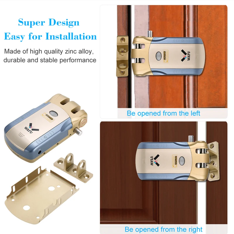 Wafu HF-010 Wifi APP Smart Lock Wireless Electronic Door Lock Phone Control Invisible Lock Remote Control Indoor Touch locks