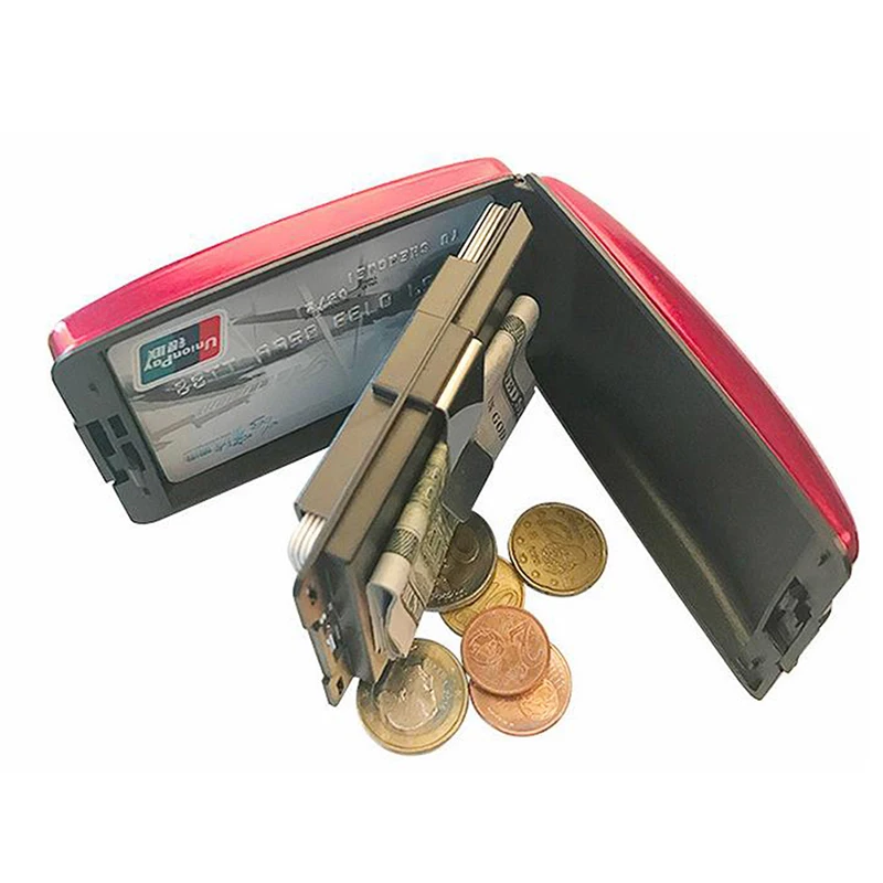 1pc Aluminum Bankcard Blocking Hard Case Wallet Credit Card Anti-RFID Scanning Protect Card Holder Aluminum wallet