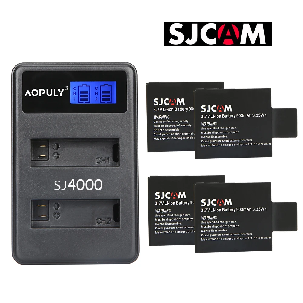 Аккумулятор для камеры SJCAM SJ4000 PG1050 литий ионный аккумулятор зарядное устройство