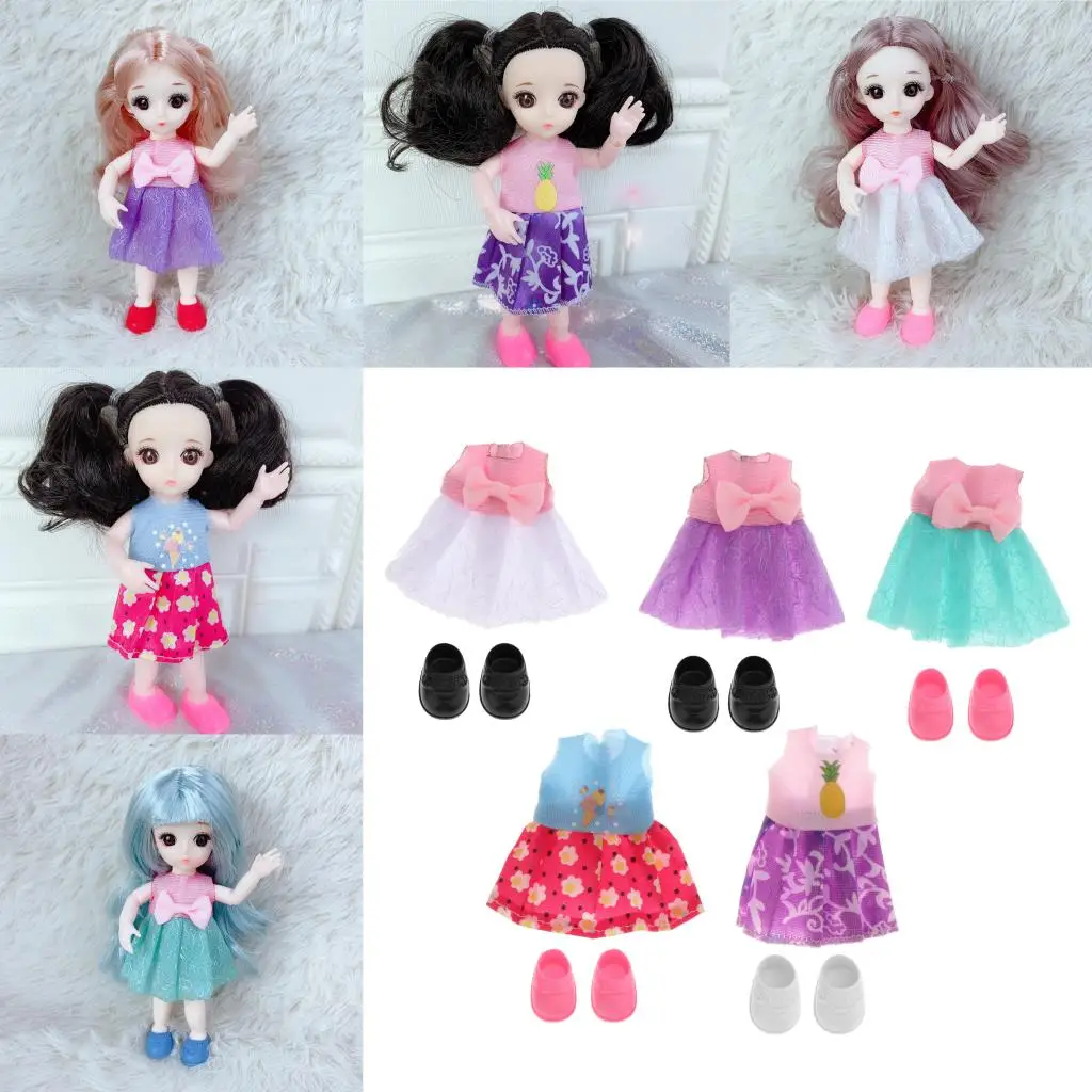 16cm Girl Doll Minikleid Kleidung für 1/12 BJD Doll Party Kleidungsstücke