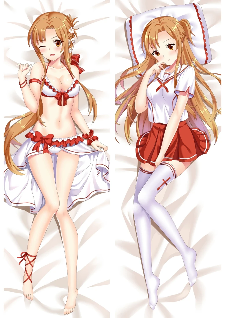 Anime Pillowcase Yuuki Asuna SAO Sword Art Online Sexy Girl Pillow Cover Otaku Bedding Hugging Body Dakimakura Case | Дом и сад