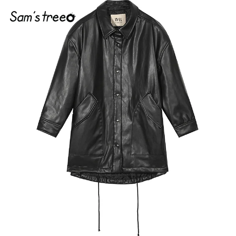 SAM'S TREE/черная однотонная женская куртка с заклепками, новинка, зимняя однобортная Повседневная Женская куртка с подкладкой