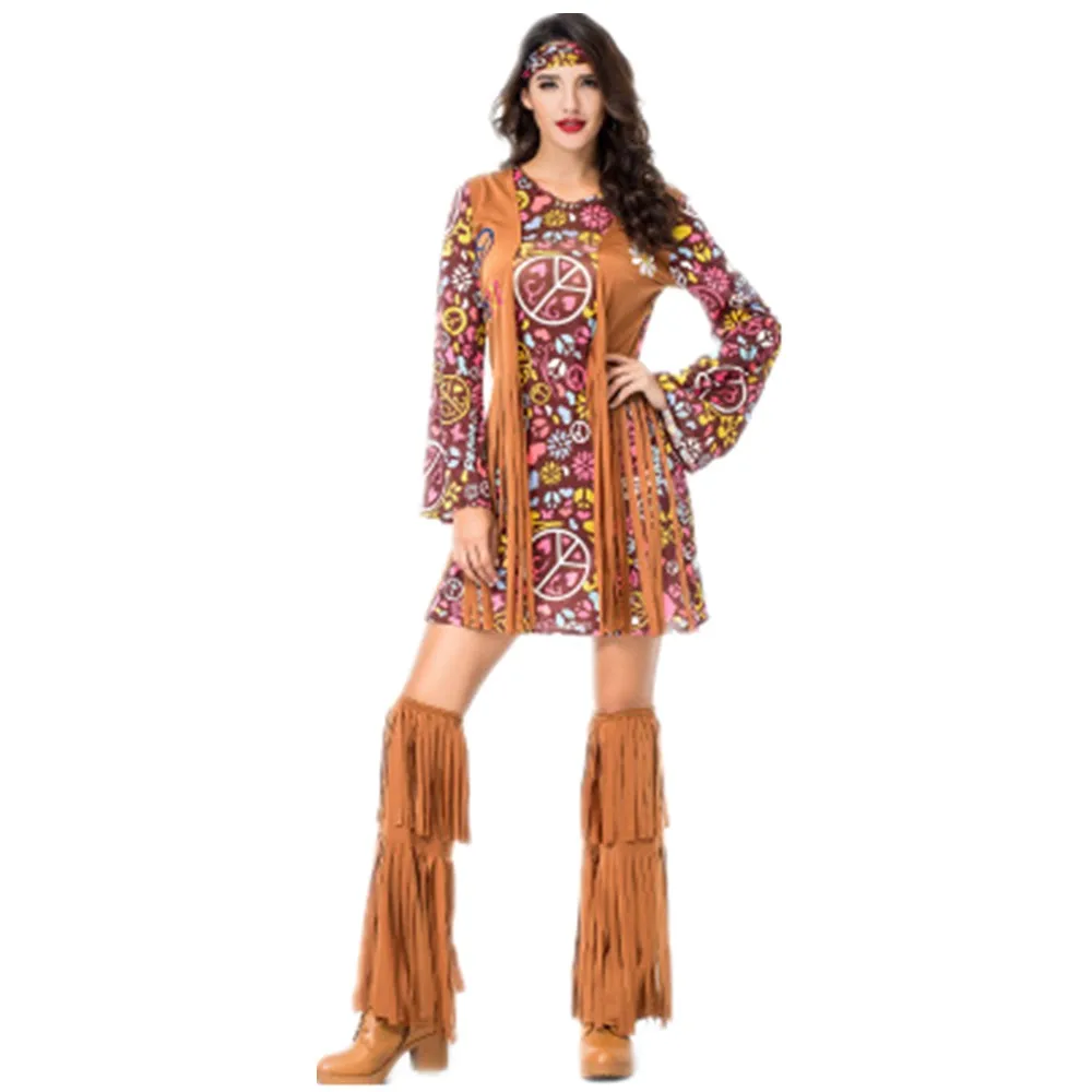 Ретро вечерние 60s 70s хиппи Stagewear костюм Хэллоуин индийские ...