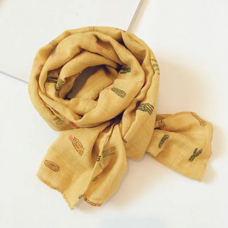 New Cotton Children's scarf color Plant cactus fashion joker Korean style ring scarf for boy and girl 02