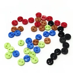 Mini boutons ronds de vêtements de poupée 4MM, 10 pièces, 2 trous, carte de boutons pour faire du Scrapbooking, accessoires de couture 
