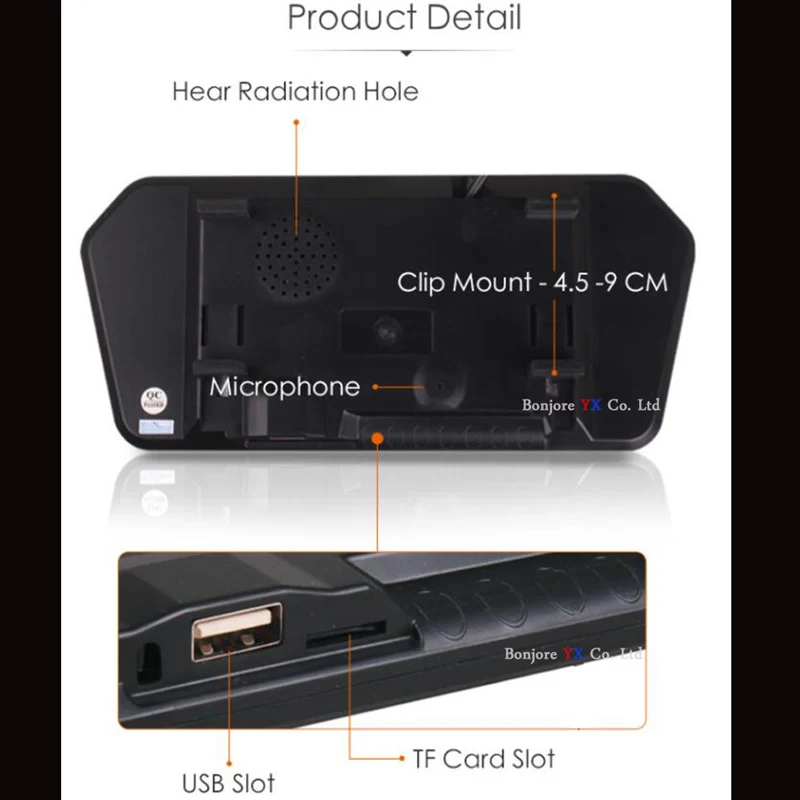 Koorinwoo беспроводное " автомобильное зеркало с монитором TFT слот USB SD Bluetooth MP5 FM автомобильная камера заднего хода видео вход помощь при парковке