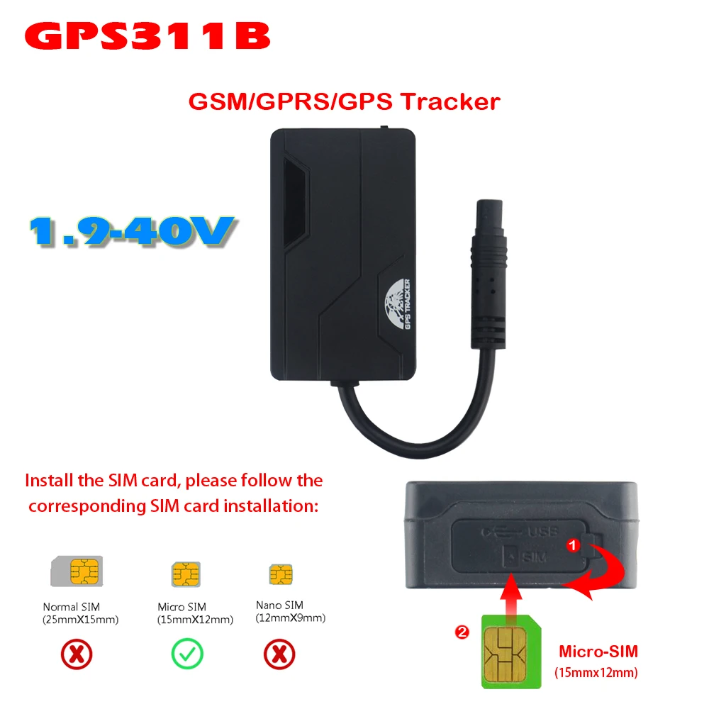 Автомобильный gps-трекер gps 311B TK311B 8-40 В gps-локатор ACC сигнализация гео-забор отключение масляной и силовой системы Аварийная сигнализация
