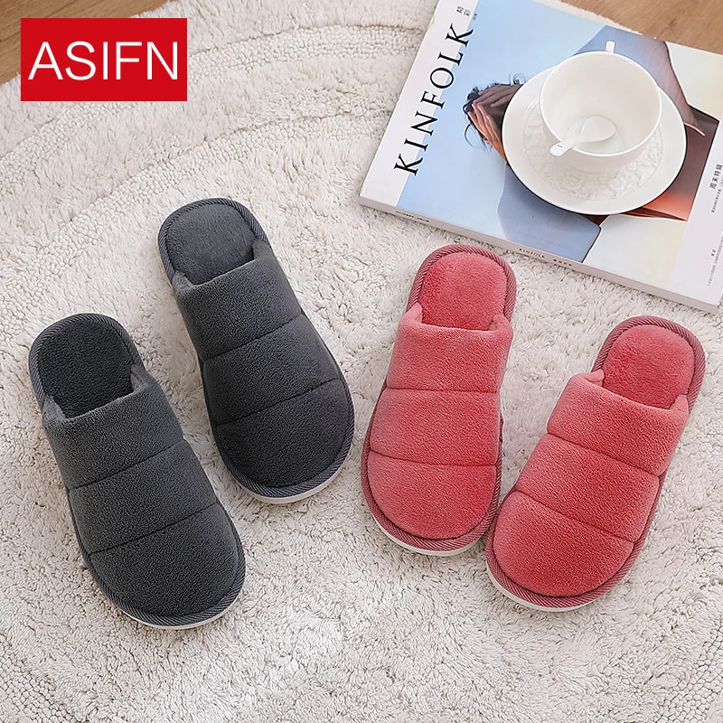 

New Style Cotton Slippers Women's Autumn & Winter Home Household Indoor Anti-slip Thick Bottomed Warm Slipper Couples Half a Pac