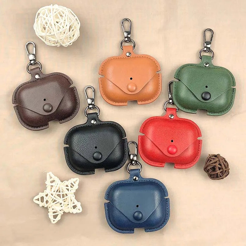 

Soft Leather Case for Airpods pro protective shell For Apple airpods 3 bluetooth headset business soft leather Cover buckle