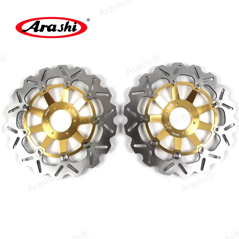 Gold Front Disc Араши 1 комплект ЧПУ плавающие Передние Задние тормозные дисковые тормозные диски для HONDA X ELEVEN 1100 2000 2001 2002 2003 аксессуары - Цвет: Gold Front Disc
