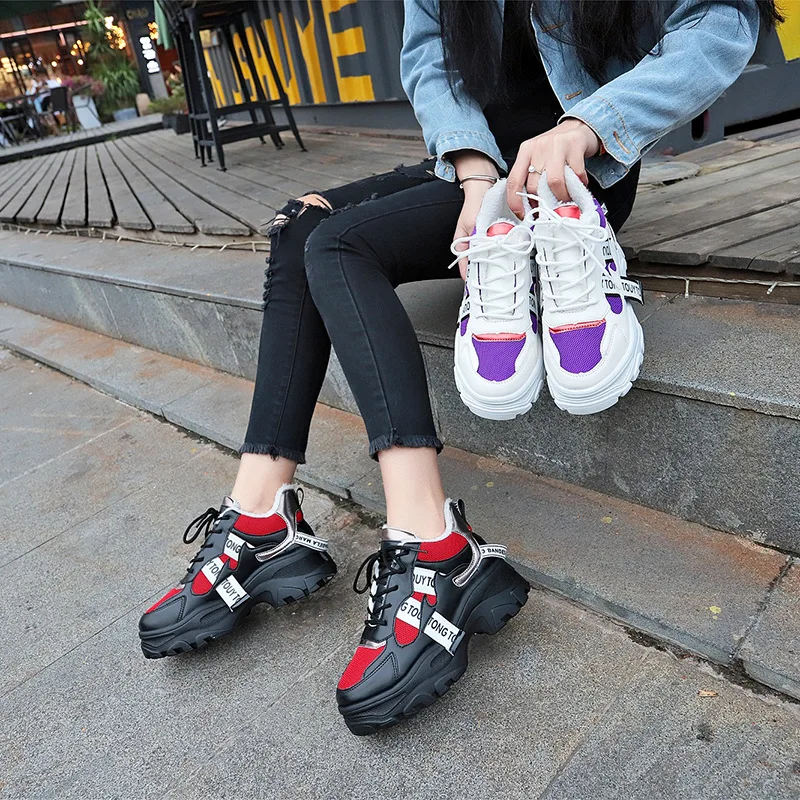 WFL/женские кроссовки на платформе; обувь для папы на толстой нескользящей подошве; модная обувь для женщин; спортивная обувь