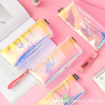

Fashion Pencil Case Laser Pen Case Personality Simple Transparent Stationery Pencil Case MBD067-074-7 Cute Pencil Case Office