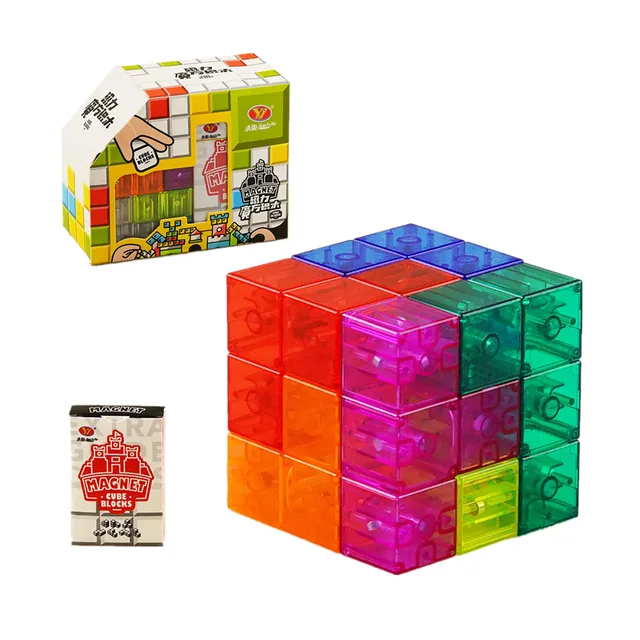 YJ Magnetic Blocks Speed Puzzle Cube DIY 3x3x3 Yongjun Brain Test Educational Learning Toys For Kid Block 6