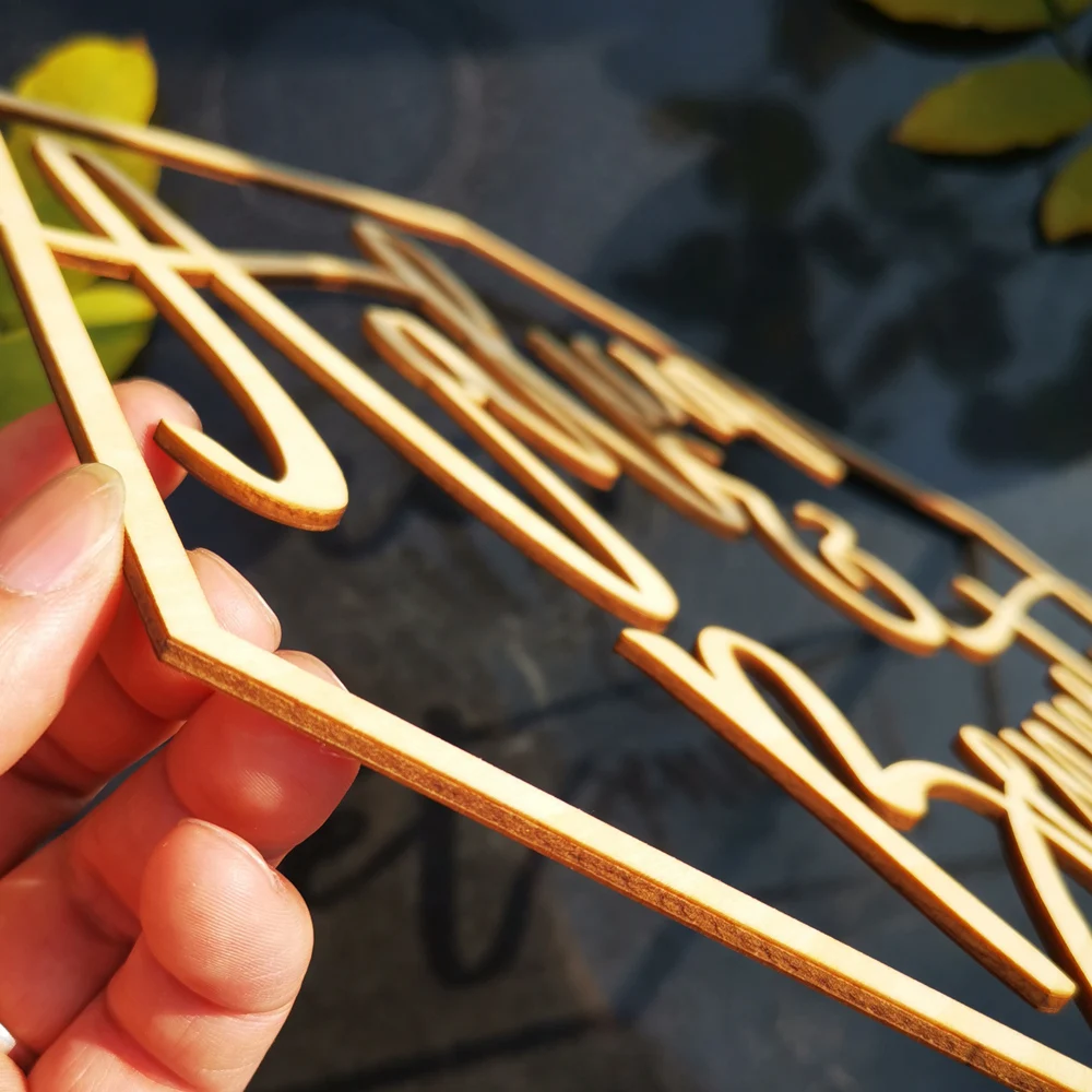 Personalized Wood Bride and Groom Name Unique Custom Hexagon Anniversary Gift Rustic Wedding Party Photo Props Wooden Decoration