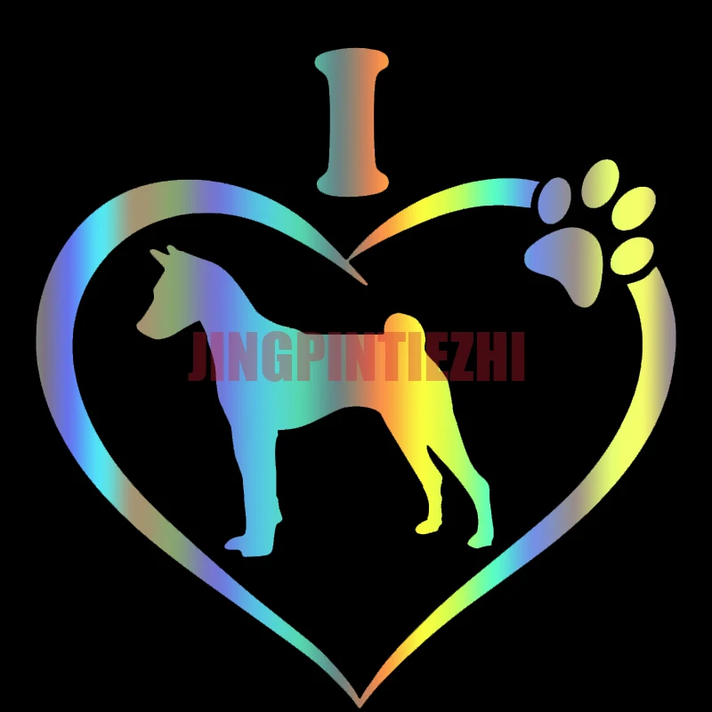 

Interesting Car Stickers Vinyl Decal I Love My Basenji Dog Animal Motorcycle Decorative Accessories Car Decal Decoration Laptop