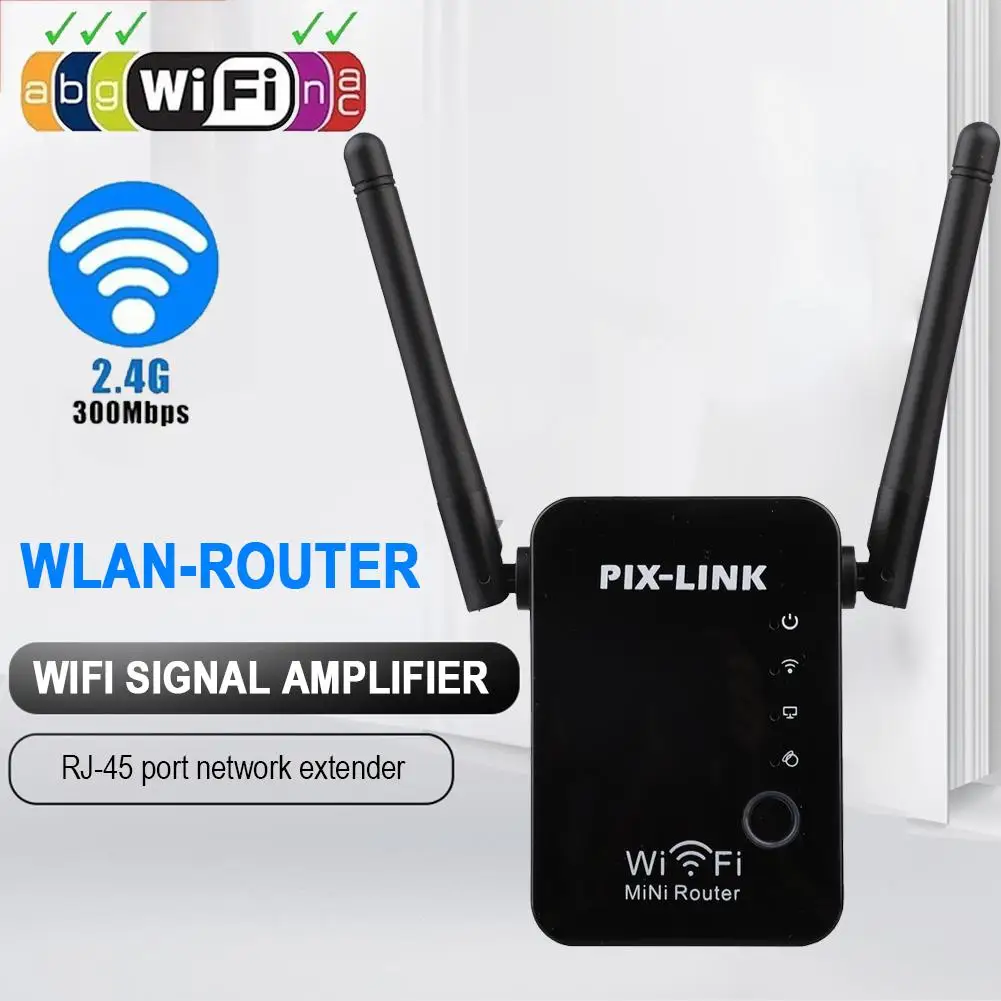 

WR17 Wifi Repeater Wireless Router WLAN Signal Amplifier 2.4G Wi-Fi Range Extender Booster PIX-Link 300Mbps WISP/ Router/ AP